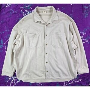 Maggie's Organics Womens Organic Cotton Workwear Shirt Heavy Shacket Pearl XXL
